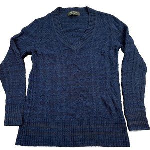 rag & bone‎ Womens XXS Navy Blue Open Knit V-Neck Sweater Long Sleeve
